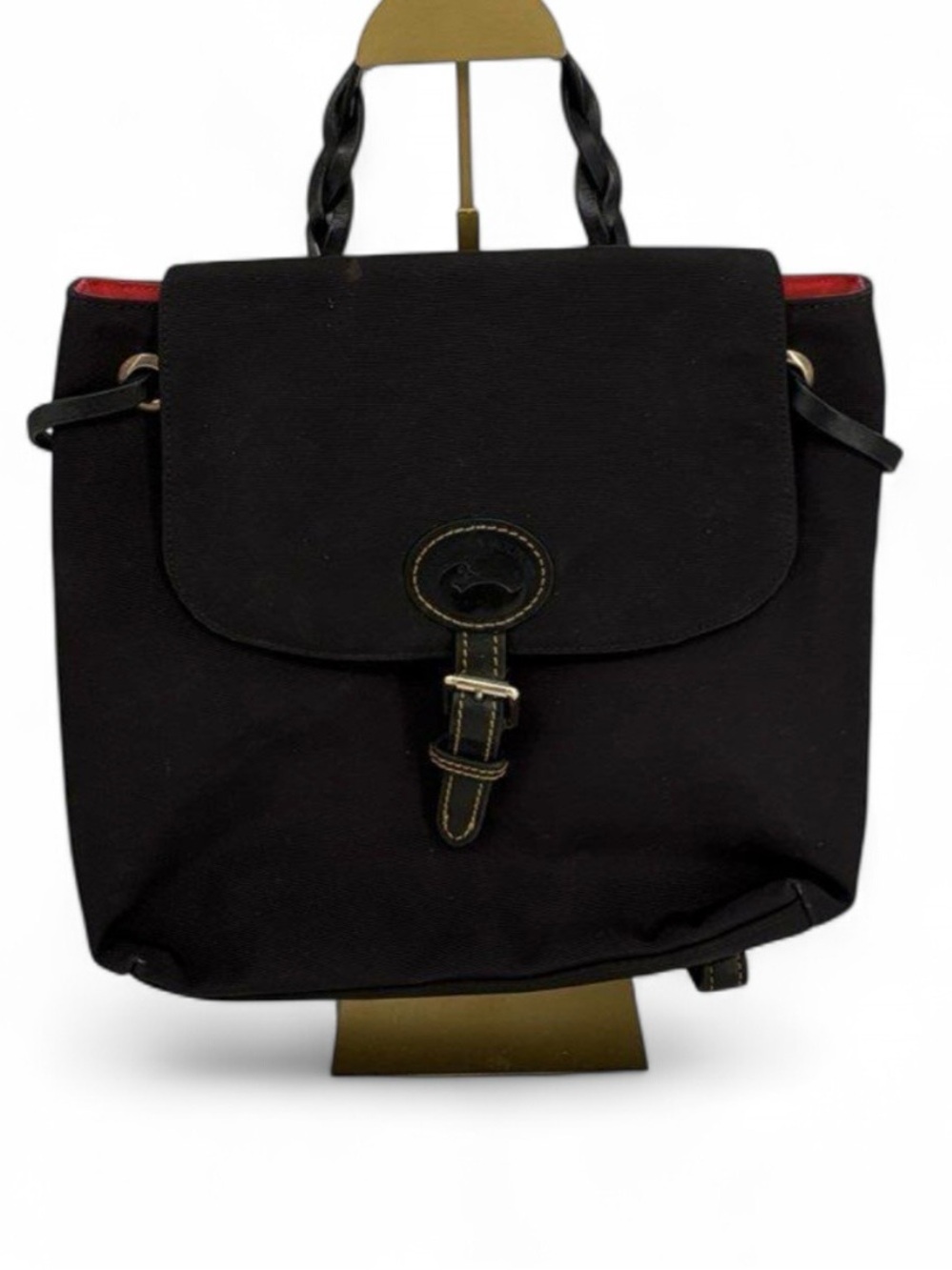 Dooney & Bourke Black Backpack with Red Trim